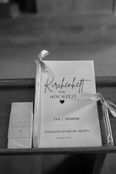 Kirchenheft des Brautpaares für die kirchliche Hochzeit